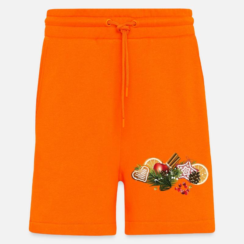 Biscuits de Noël - Short bio décontracté fabriqué en UE - SUNSET ORANGE