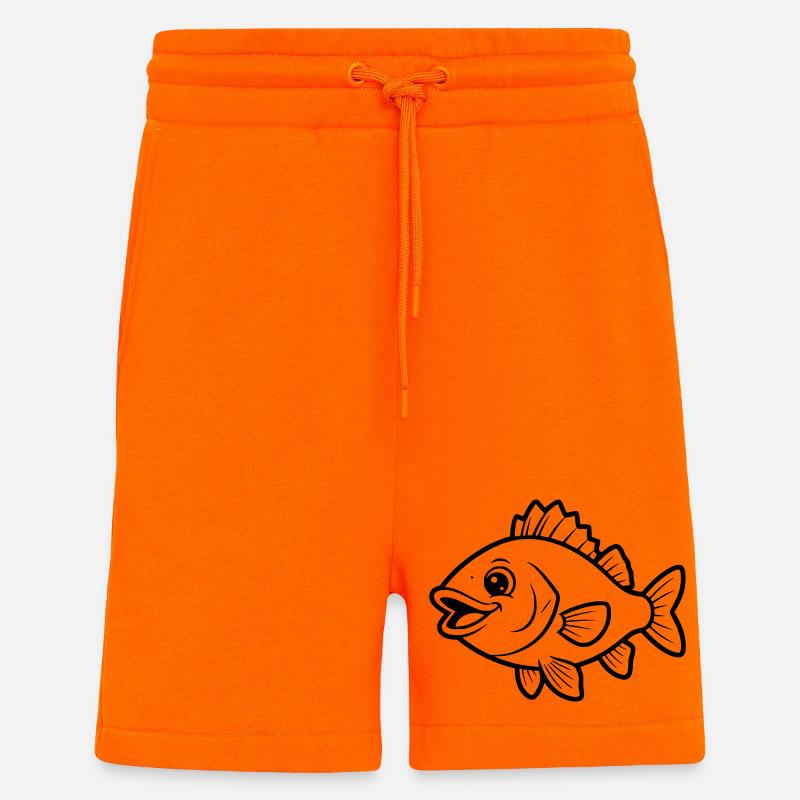Süßer Barsch Fisch Comic Ausmalen - Shorts - made by SPREAD - SUNSET ORANGE