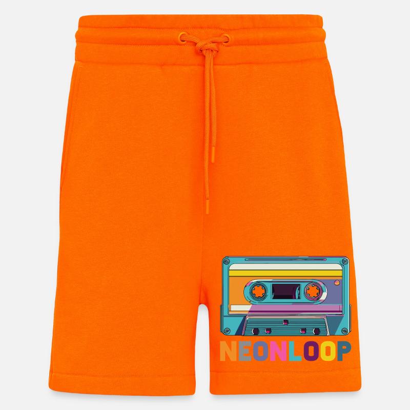 Neon Loop Kassettendesign - Shorts - made by SPREAD - SUNSET ORANGE