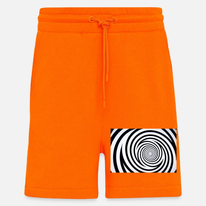 Hypnotisches Spiralmonochrom - Shorts - made by SPREAD - SUNSET ORANGE