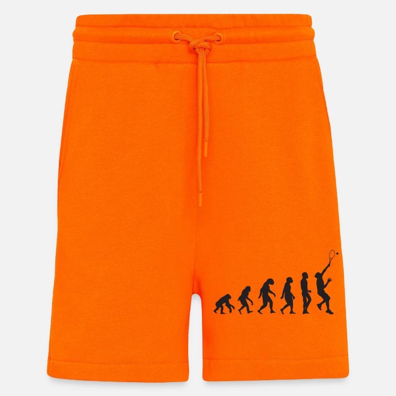 Évolution du tennis - Short bio décontracté fabriqué en UE - SUNSET ORANGE