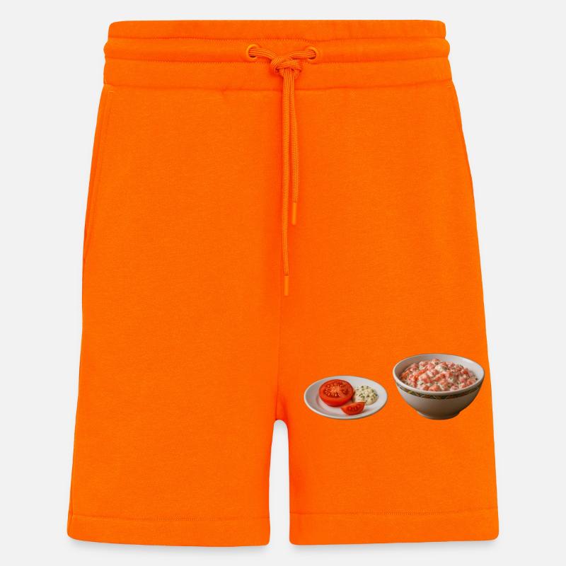 Salade de tomates avec crème sure - Short bio décontracté fabriqué en UE - SUNSET ORANGE