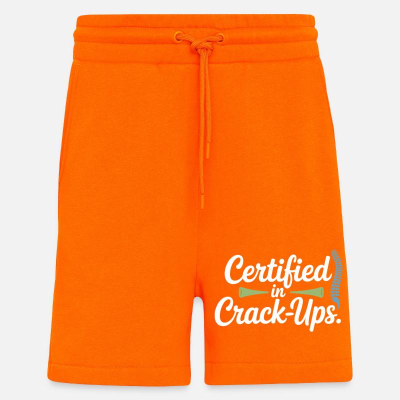 Intégrité Céptubrale Clinique Agréée DC - Short bio décontracté fabriqué en UE - SUNSET ORANGE