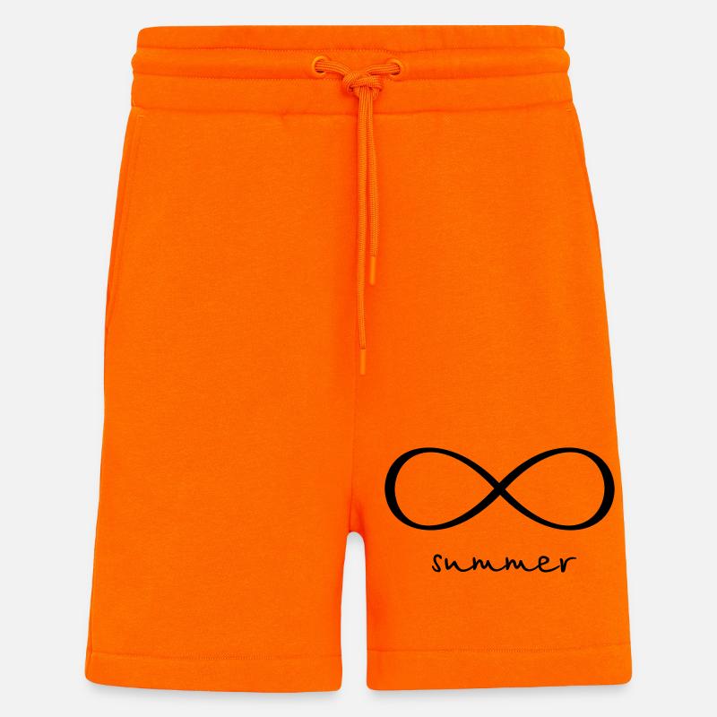 Buzzer du signe d’infini - Short bio décontracté fabriqué en UE - SUNSET ORANGE