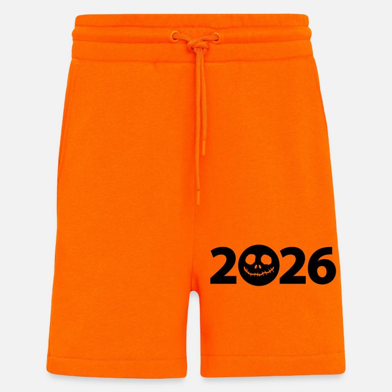 Crâne 2026 Halloween 2026 Jack-O-Lantern 2026 - Short bio décontracté fabriqué en UE - SUNSET ORANGE