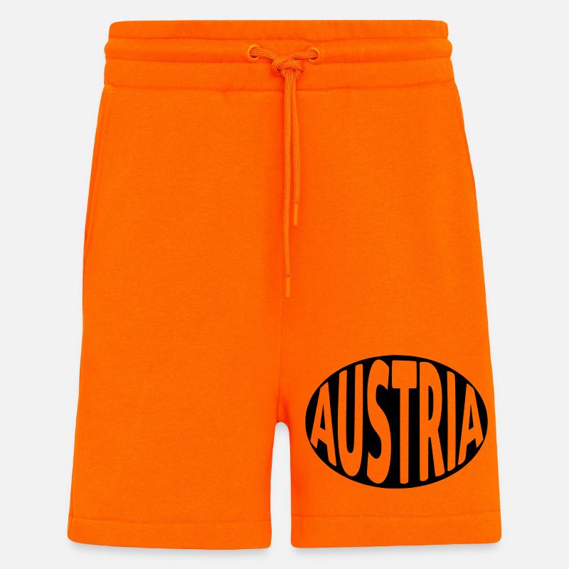 Austria - Österreich Typografie - Shorts - made by SPREAD - SUNSET ORANGE