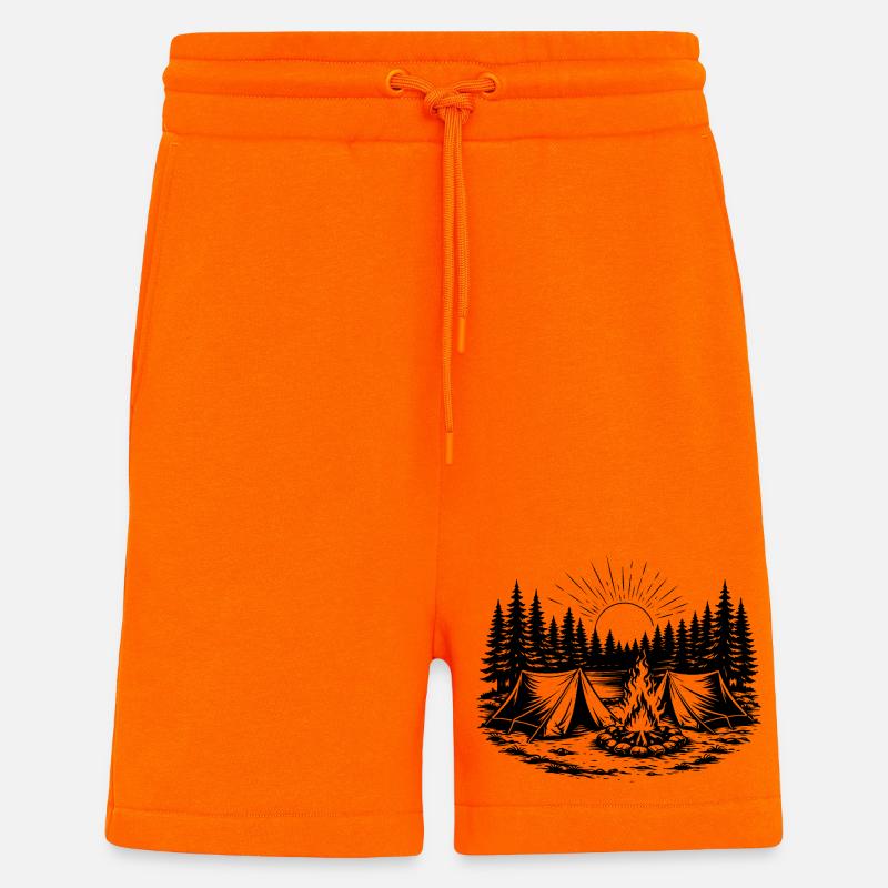 Camping Zelt Wald Landschaft - Shorts - made by SPREAD - SUNSET ORANGE