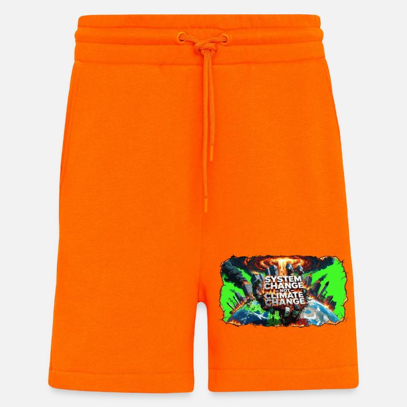 System Change, Not Climate Change - Shorts - made by SPREAD - SUNSET ORANGE