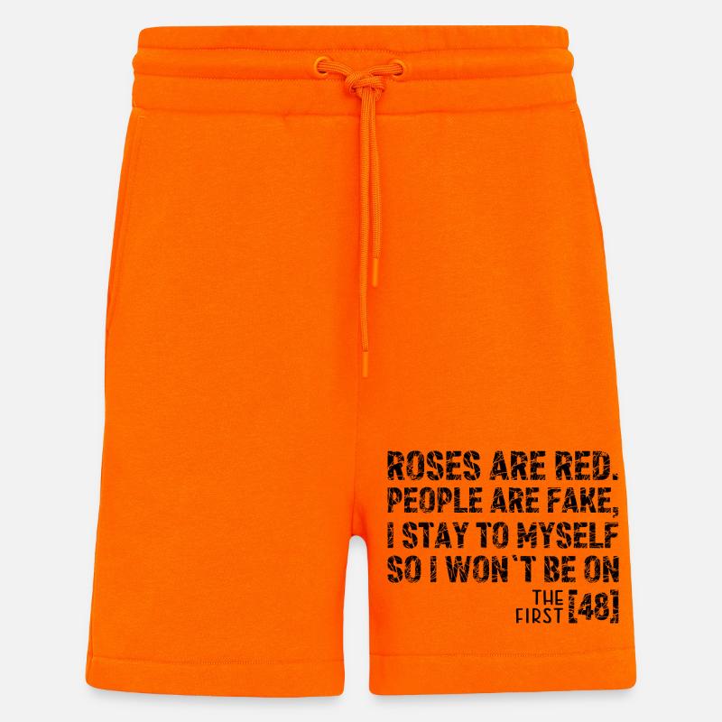 Citation de Dark Mind Isolé - Short bio décontracté fabriqué en UE - SUNSET ORANGE