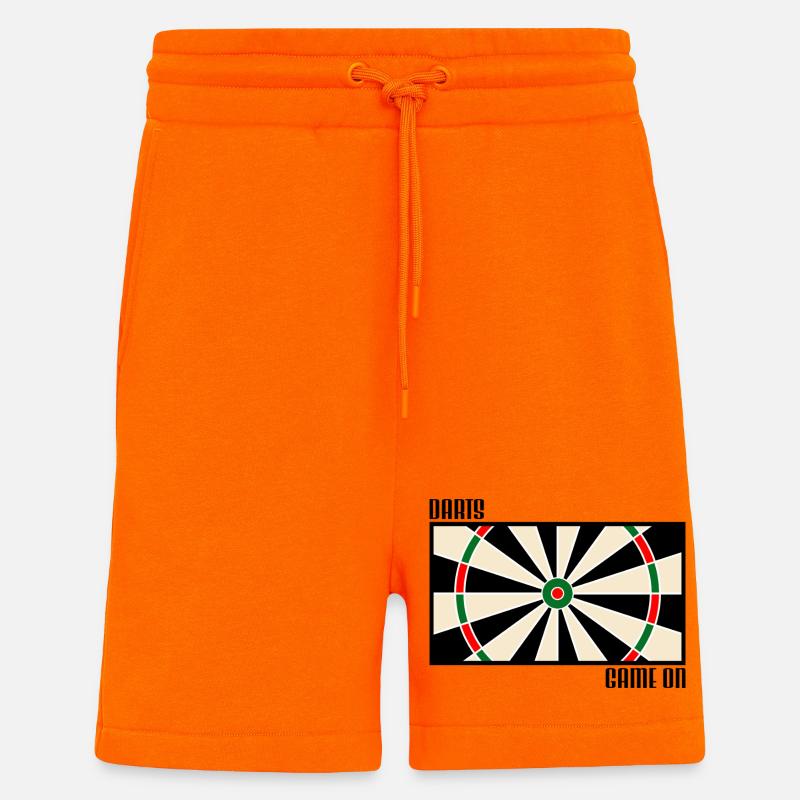 Fléchettes, fléchettes, cible de fléchettes - Short bio décontracté fabriqué en UE - SUNSET ORANGE