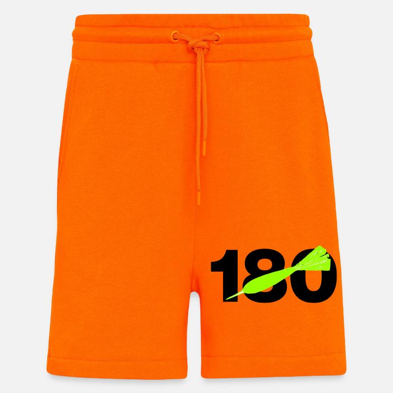 180 Triple 20 Perfektion! ONEHUNDRETEIGHTY, Darts - Shorts - made by SPREAD - SUNSET ORANGE