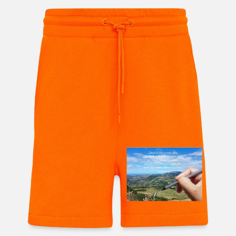 Himmlisches Schöpfungszitat Landschaft - Shorts - made by SPREAD - SUNSET ORANGE