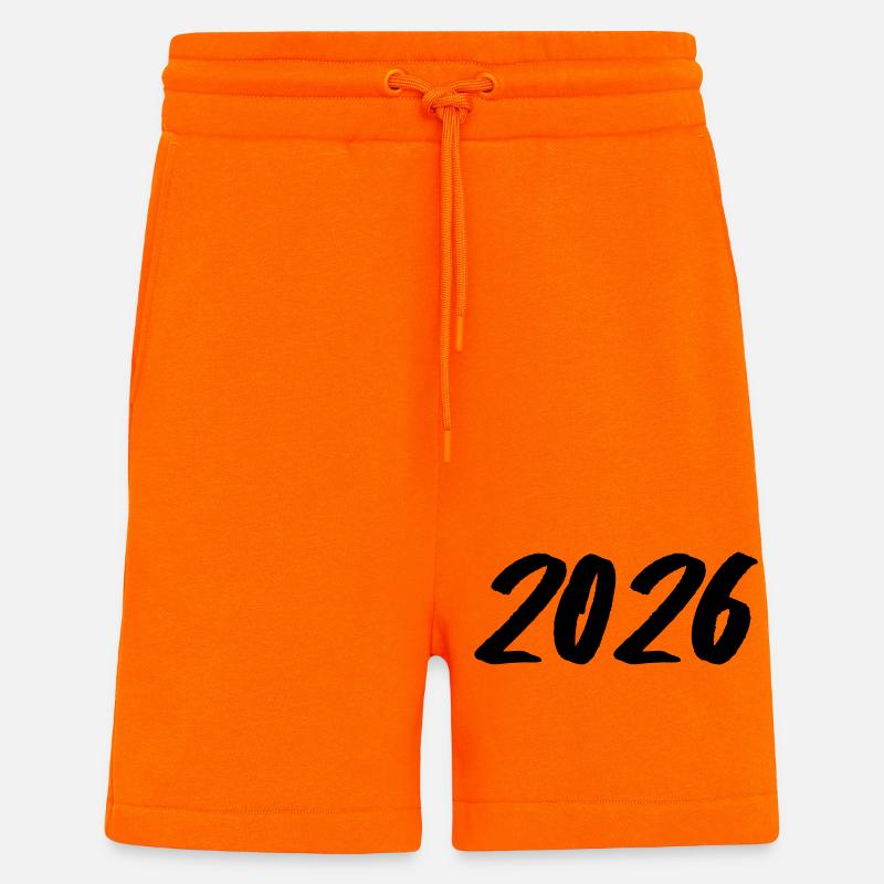 Jahreszahl 2026 Pinselstrich - Shorts - made by SPREAD - SUNSET ORANGE