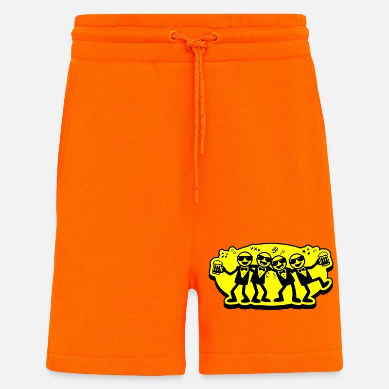 Bräutigam Freunde Gruppe Bier - Shorts - made by SPREAD - SUNSET ORANGE