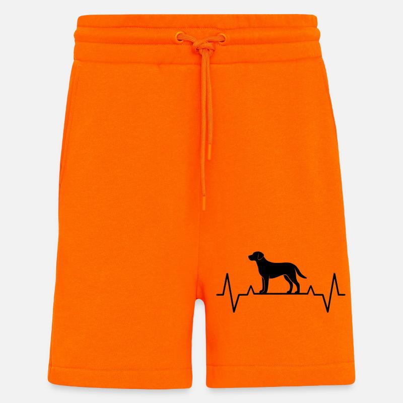 Geschenkidee Hundemama Labrador Herzschlag EKG - Shorts - made by SPREAD - SUNSET ORANGE