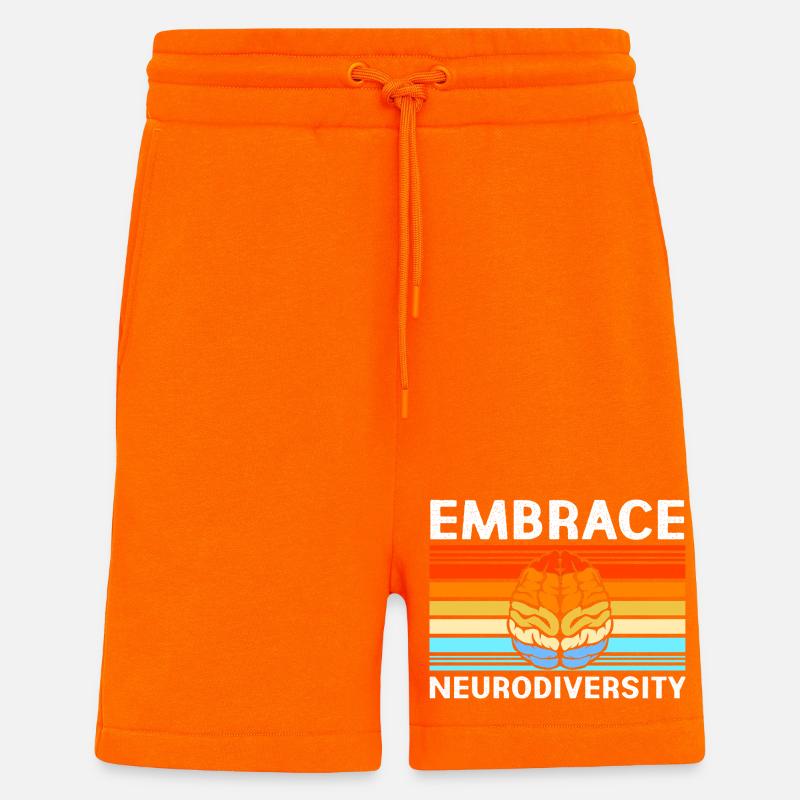 Autism, Autistic, ADHD, Asperger's, Neurodiversity - Shorts - made by SPREAD - SUNSET ORANGE