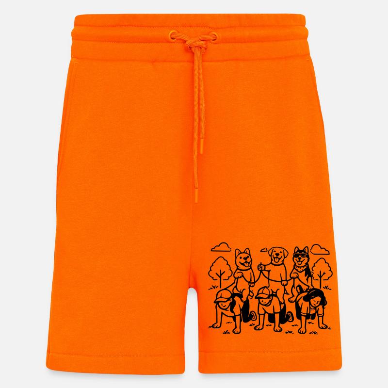 Gassi Gehen Dog Edition dog rules - Shorts - made by SPREAD - SUNSET ORANGE