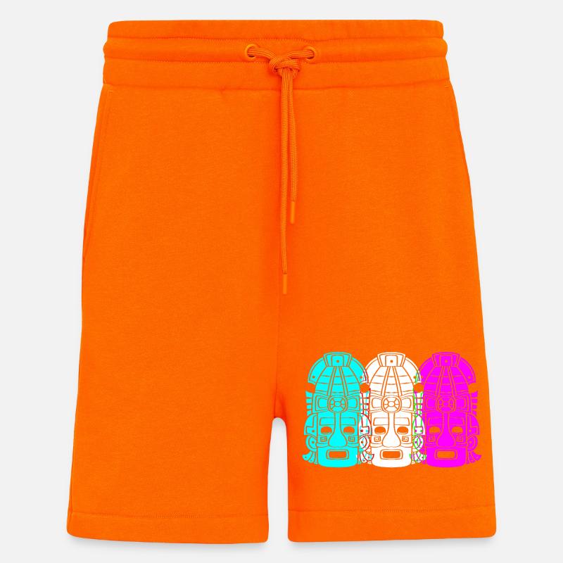Maya kalender aztec Inka - Shorts - made by SPREAD - SUNSET ORANGE