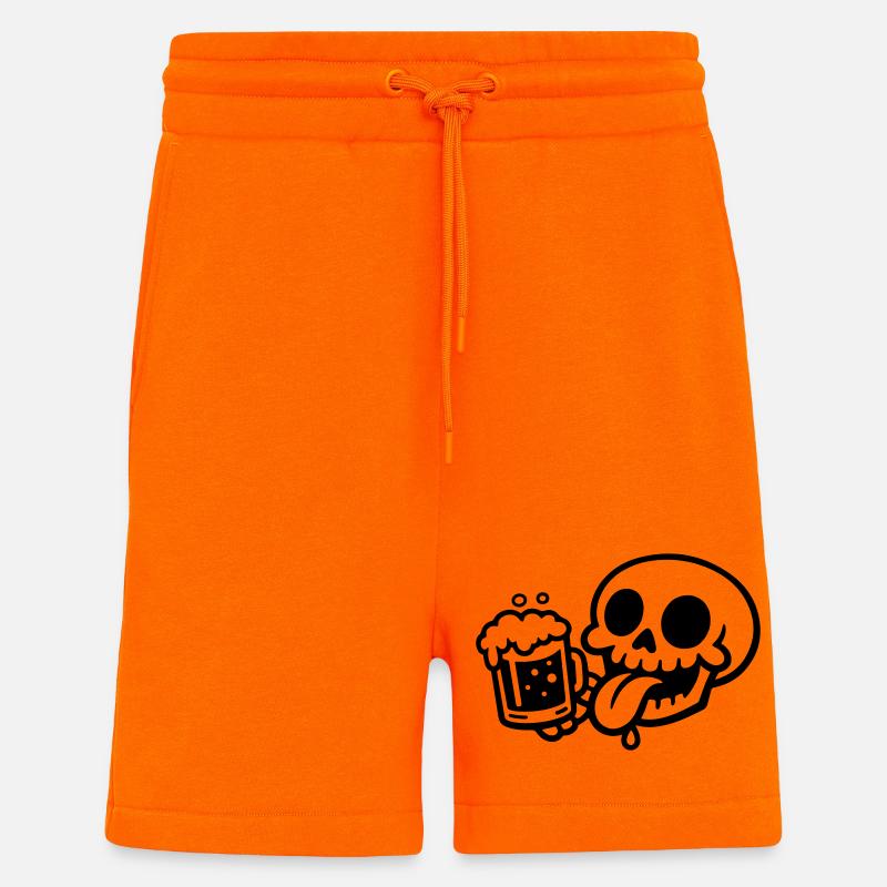 Skelett Bierglas Lustig - Shorts - made by SPREAD - SUNSET ORANGE