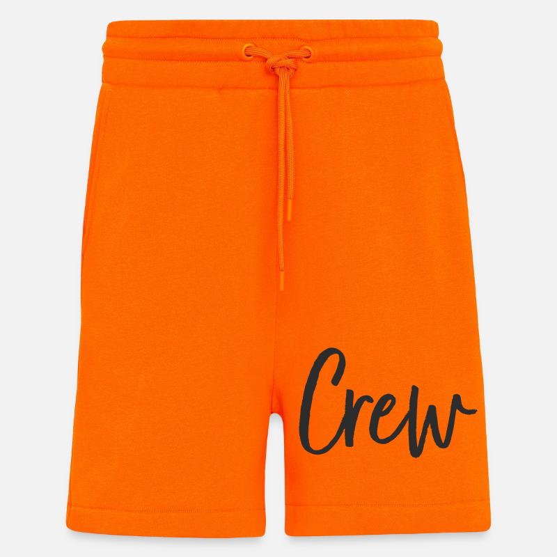 Conception du lettrage manuel de l’équipage - Short bio décontracté fabriqué en UE - SUNSET ORANGE