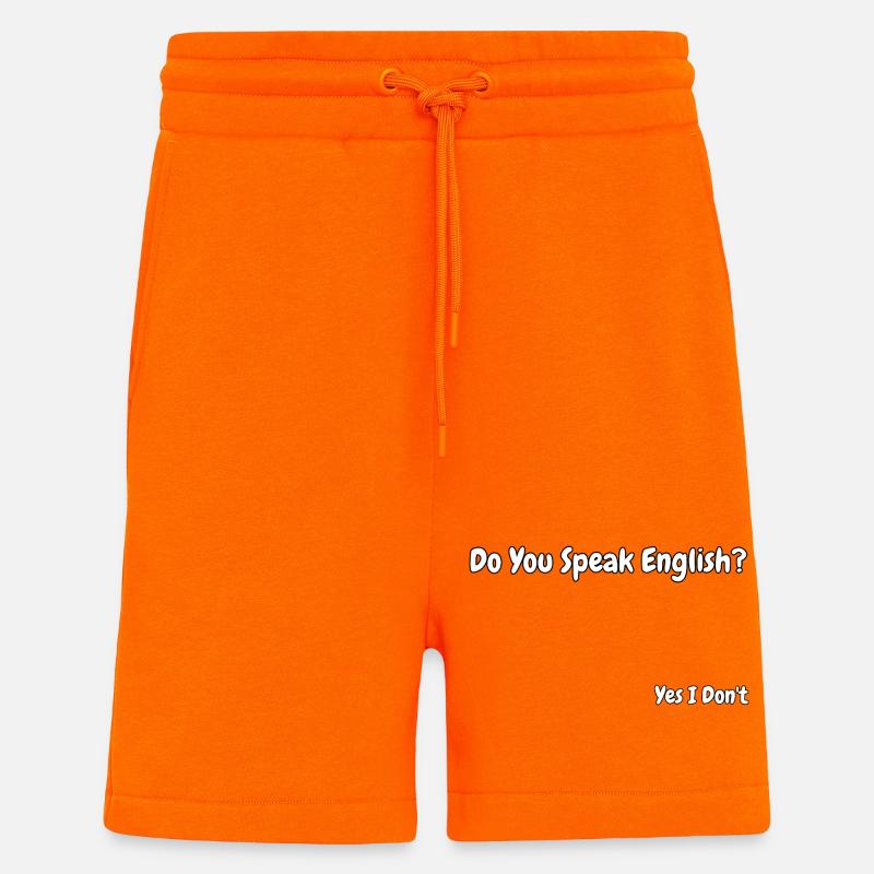 Conception drôle de blagues en anglais - Short bio décontracté fabriqué en UE - SUNSET ORANGE