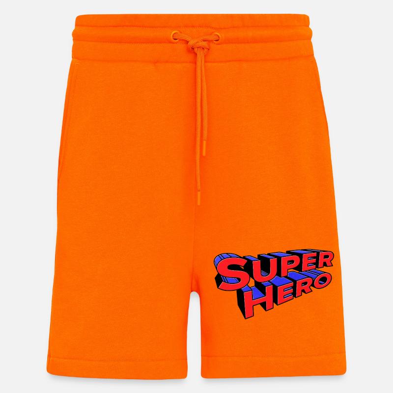 Déclaration de super-héros - Short bio décontracté fabriqué en UE - SUNSET ORANGE