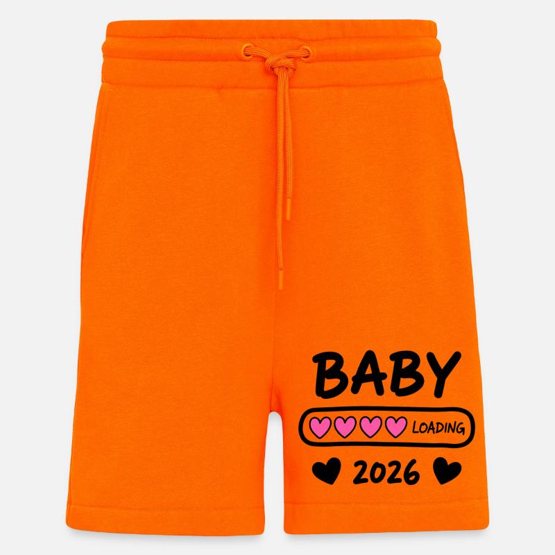 Baby Loading 2026 Parents enceintes - Short bio décontracté fabriqué en UE - SUNSET ORANGE