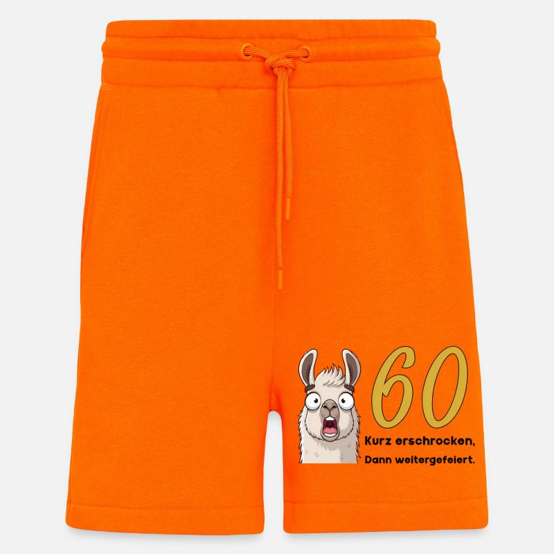 60e anniversaire – brièvement effrayé, puis célébré - Short bio décontracté fabriqué en UE - SUNSET ORANGE