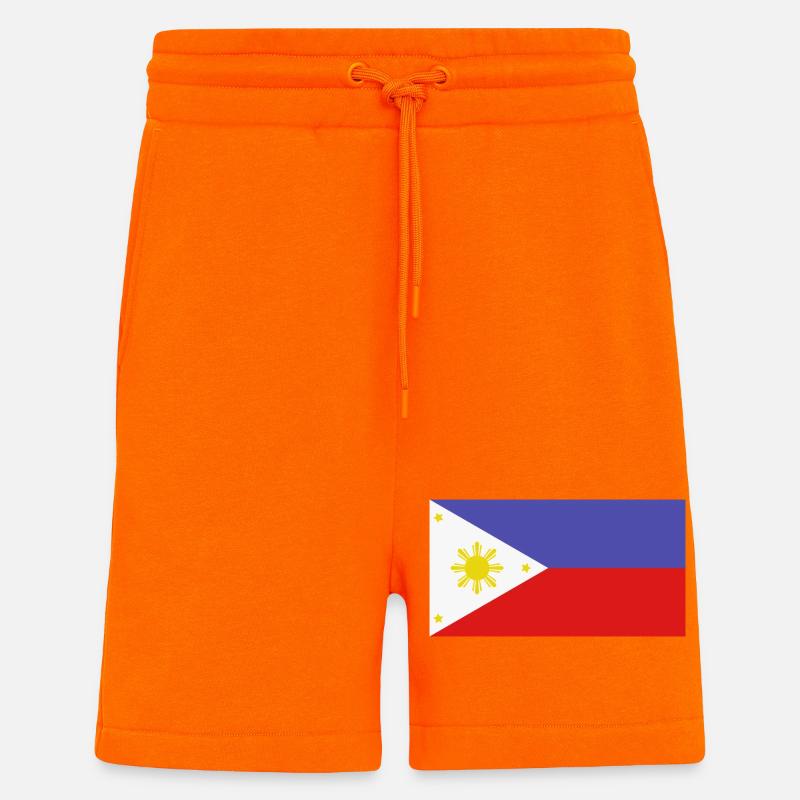 Drapeau philippin - Short bio décontracté fabriqué en UE - SUNSET ORANGE