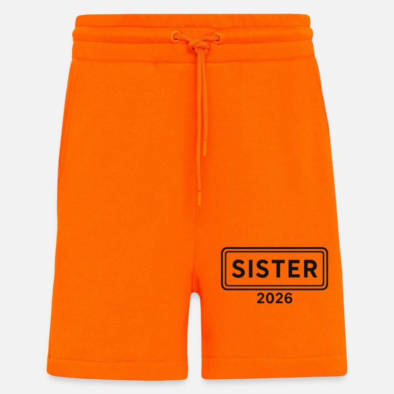 SISTER 2026 Große Schwester Ankündigung - Shorts - made by SPREAD - SUNSET ORANGE