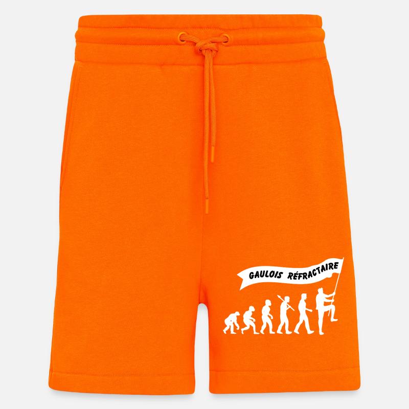 Evolution du gaulois réfractaire - Short bio décontracté fabriqué en UE - SUNSET ORANGE