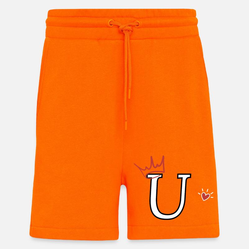 Buchstabe u, Kronenherz - Shorts - made by SPREAD - SUNSET ORANGE