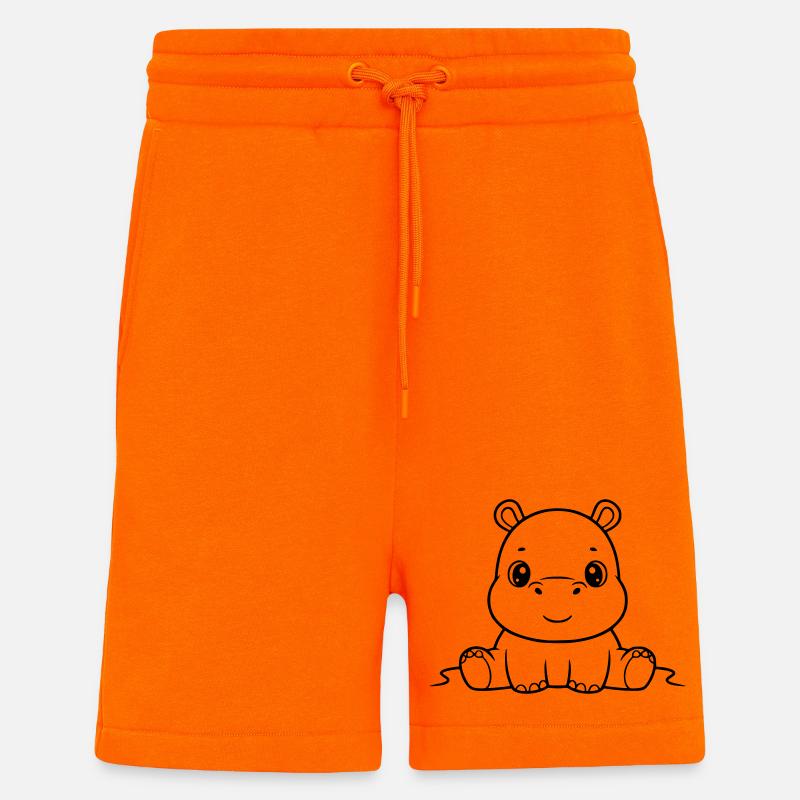 Süßes Baby Nilpferd Comic Outline - Shorts - made by SPREAD - SUNSET ORANGE