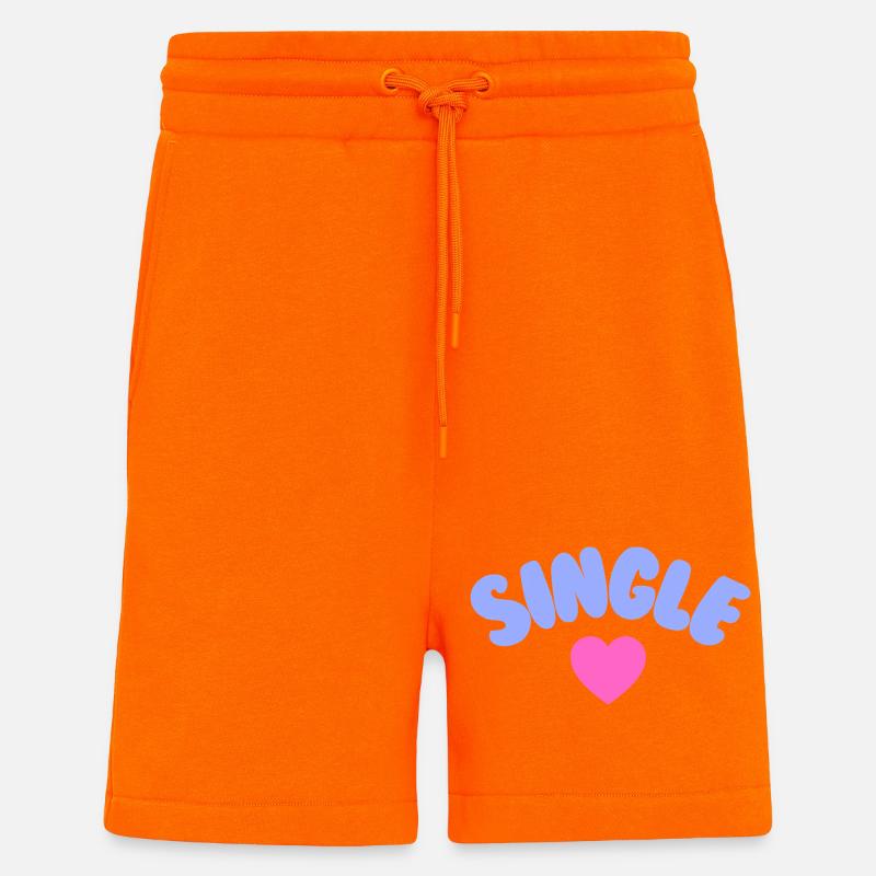 Amour de soi célibataire - Short bio décontracté fabriqué en UE - SUNSET ORANGE