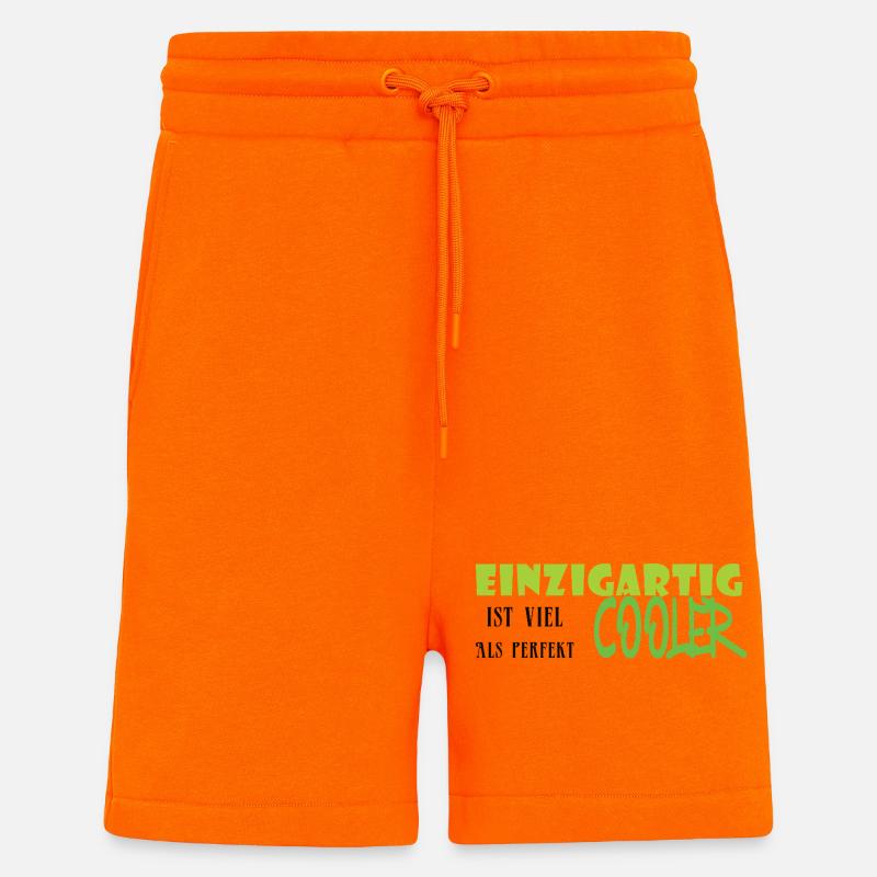 Graffiti exceptionnellement cool - Short bio décontracté fabriqué en UE - SUNSET ORANGE