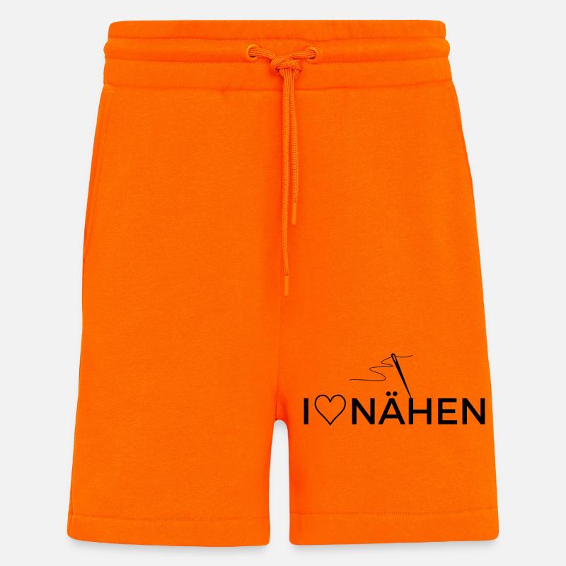 Ich liebe Nähen - Design mit Grafik - Shorts - made by SPREAD - SUNSET ORANGE