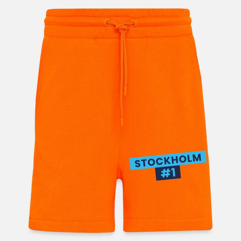 Conception de la bannière Stockholm #1 - Short bio décontracté fabriqué en UE - SUNSET ORANGE