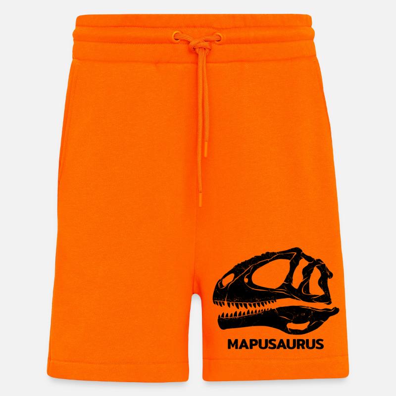 Mapusaurus Fossil Skull - Shorts - made by SPREAD - SUNSET ORANGE