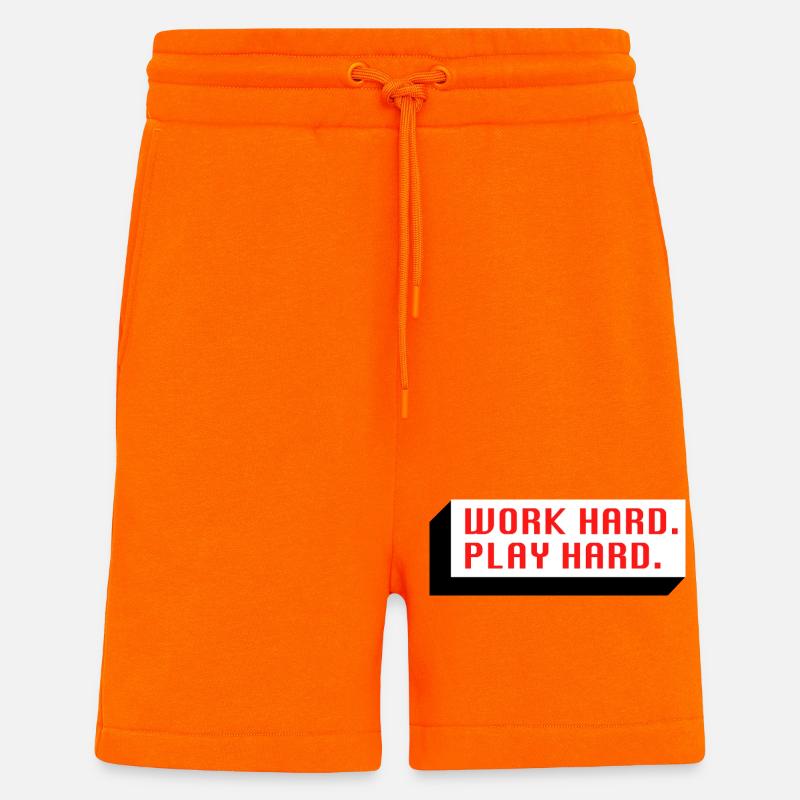 Work Hard. Play Hard. (Red) - Shorts - made by SPREAD - SUNSET ORANGE