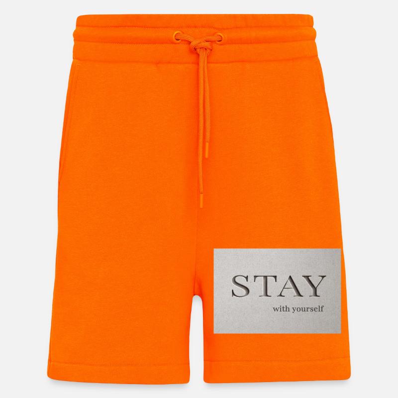 Reste – avec toi-même - Short bio décontracté fabriqué en UE - SUNSET ORANGE