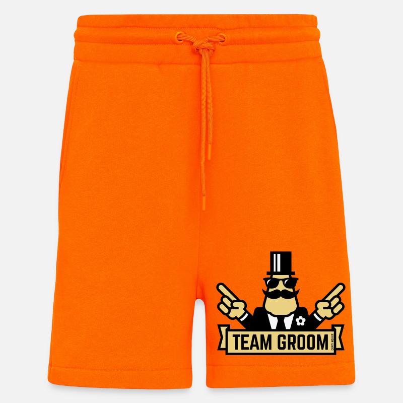 Team Groom (Pointing Stag Night Bachelor Party 3C) - Shorts - made by SPREAD - SUNSET ORANGE