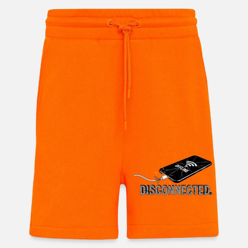 Déconnecté - Pause numérique - Short bio décontracté fabriqué en UE - SUNSET ORANGE