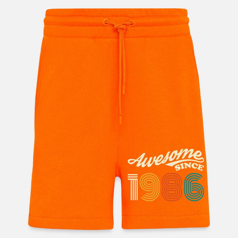 Awesome since 1986 retro logo - Shorts - made by SPREAD - SUNSET ORANGE