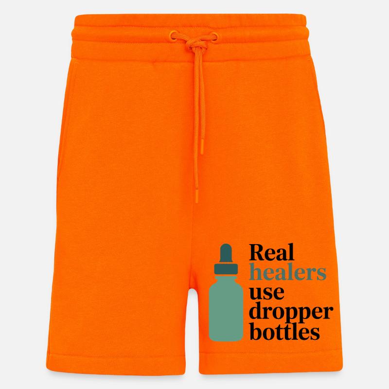 Homéopathie Real Healers Flacons compte-gouttes Profession - Short bio décontracté fabriqué en UE - SUNSET ORANGE