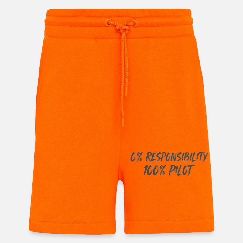 0% Verantwortung 100% Pilot - Shorts - made by SPREAD - SUNSET ORANGE