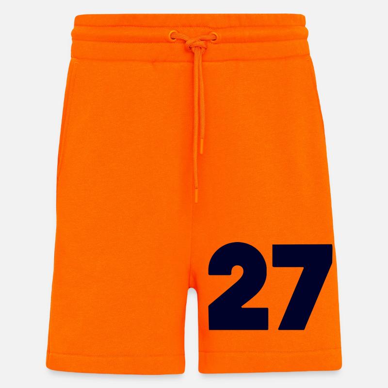 Bold 27 Numeric Emblem - Shorts - made by SPREAD - SUNSET ORANGE