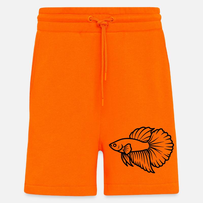 Kampffisch Betta Splendens Aquarium - Short bio décontracté fabriqué en UE - SUNSET ORANGE