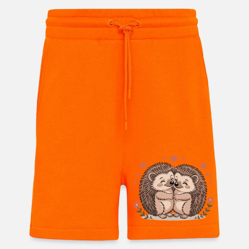 Igel Paar Liebe mit Herzen - Shorts - made by SPREAD - SUNSET ORANGE