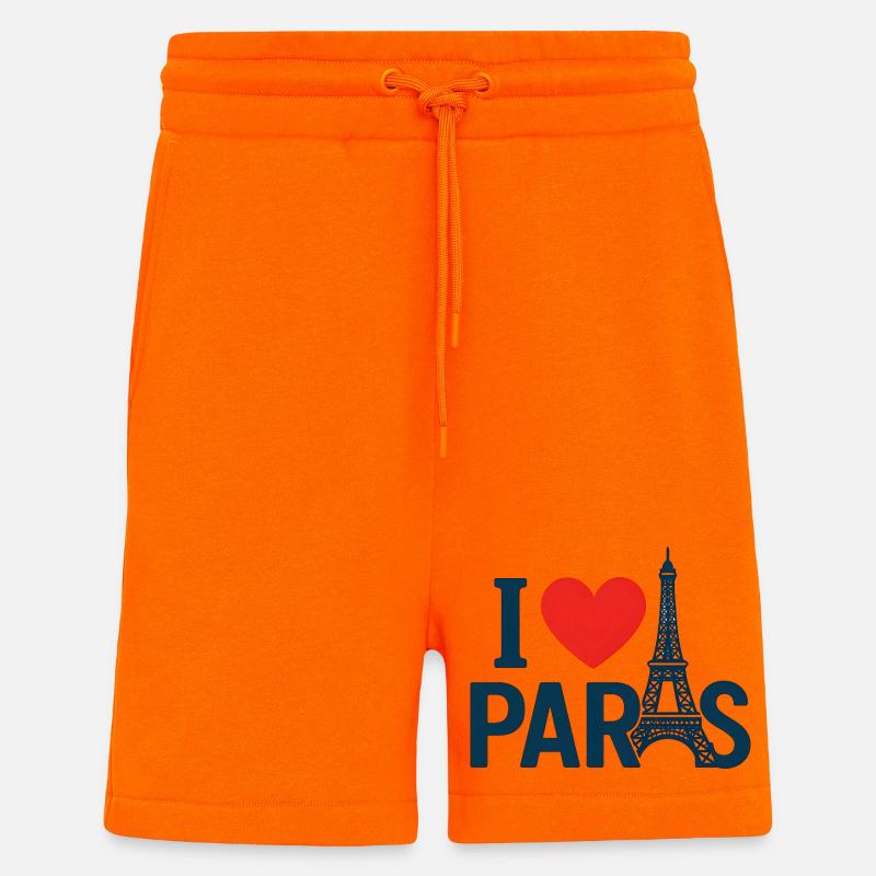 Ich liebe Paris und den Eiffelturm - Shorts - made by SPREAD - SUNSET ORANGE