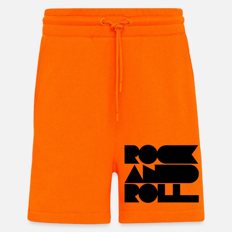 Conception du logo Rock and Roll - Short bio décontracté fabriqué en UE - SUNSET ORANGE